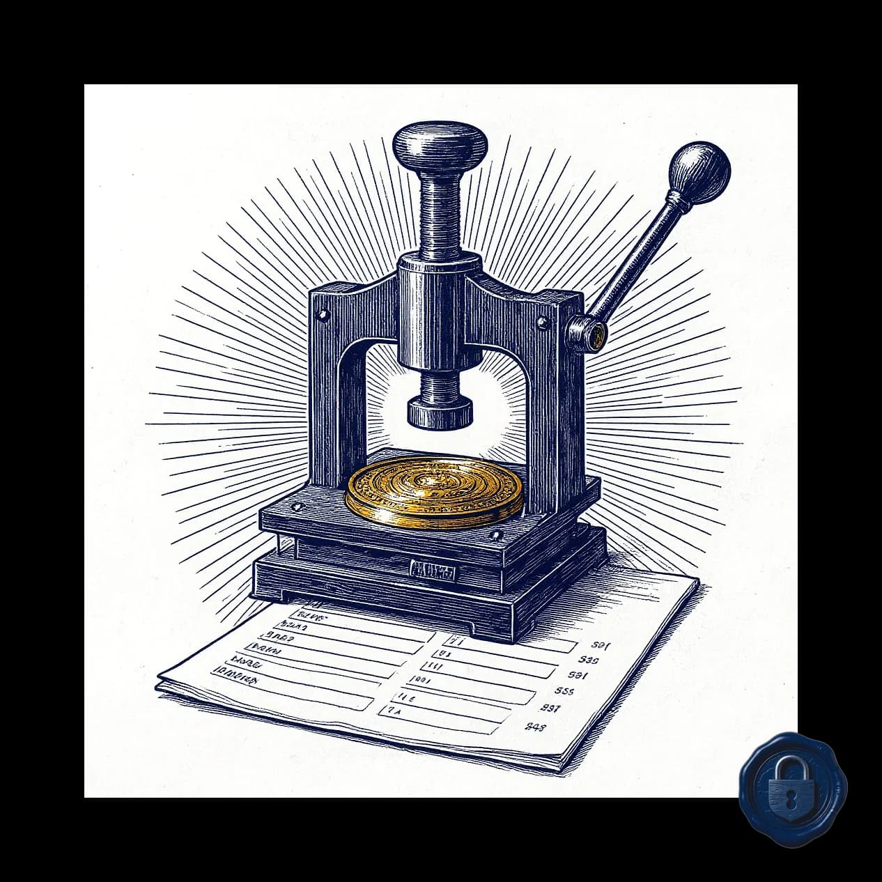 DataMasker, intaglio illustration of a masquerade mask representing data masking and privacy protection.