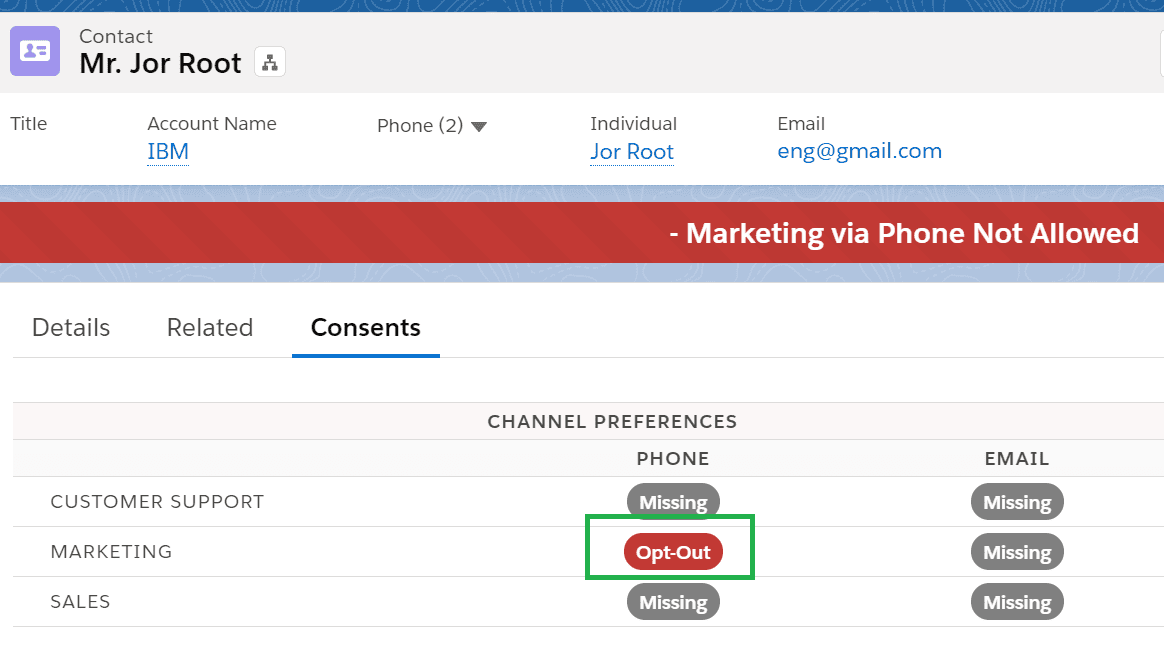 Create consent based on APEX API 5