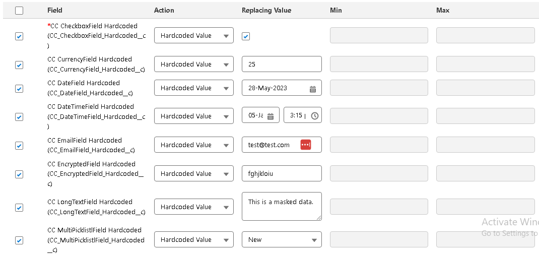 Custom List field masking
