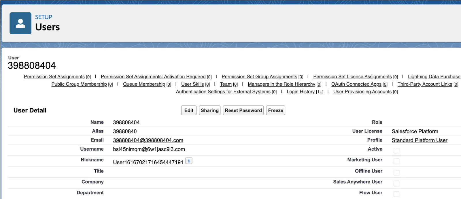 Execution log in Salesforce for DataMasker showing detailed data masking statuses.