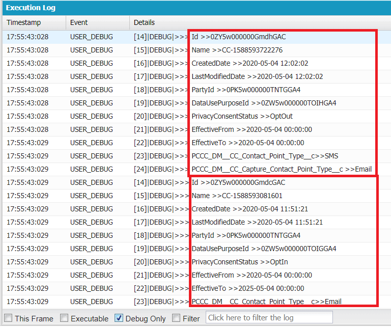 Retrieve the latest consent using APEX API 5