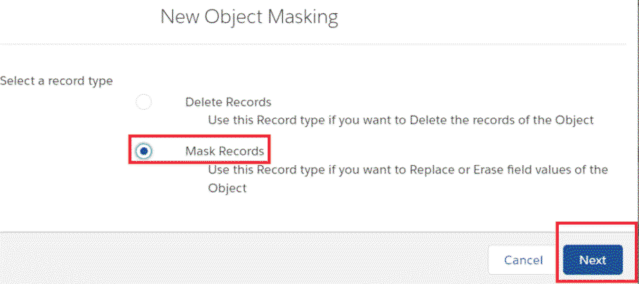 Detailed configuration options for new object masking in DataMasker for Salesforce