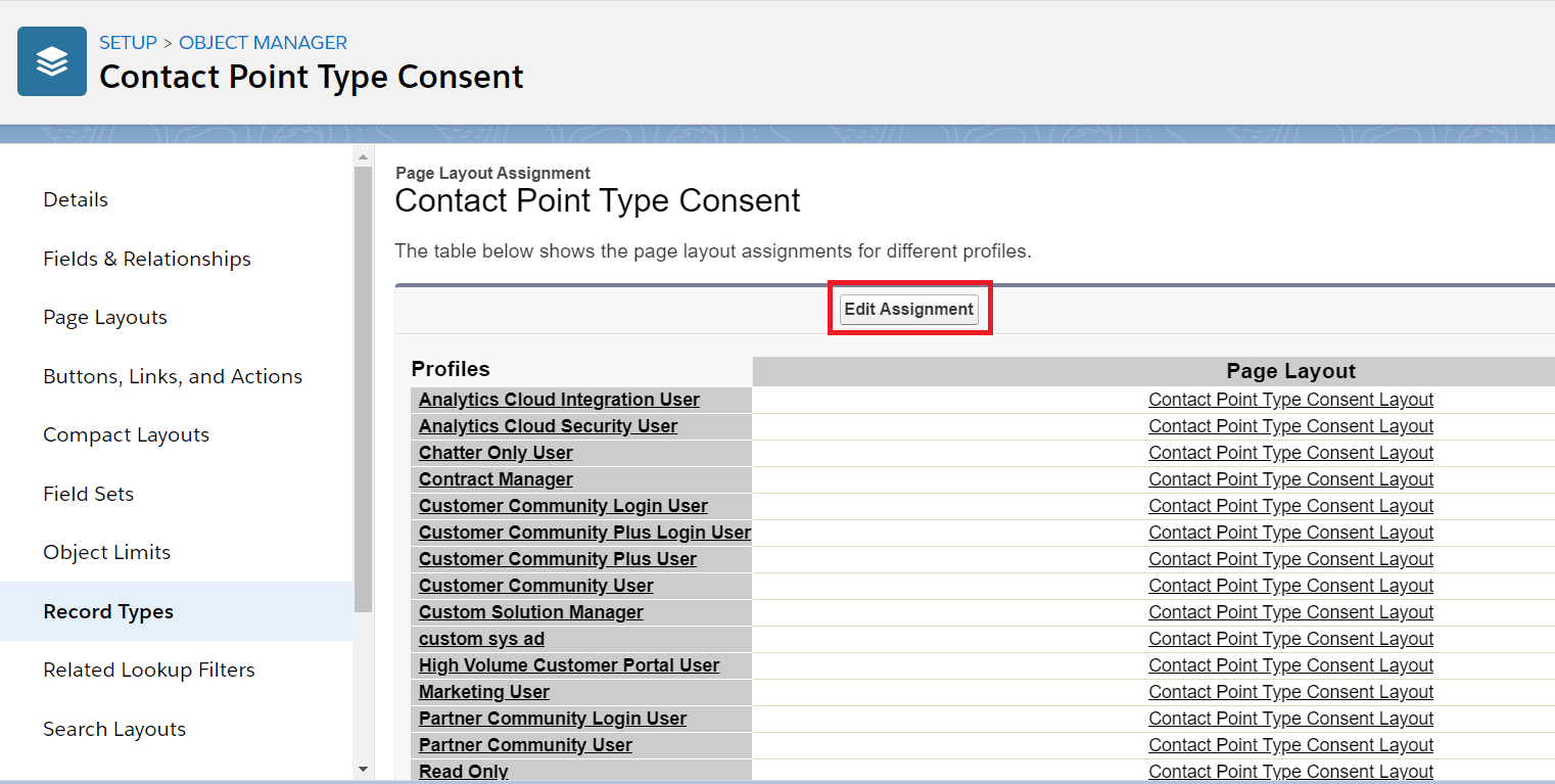 page layout assignment via permission set