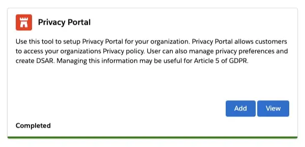 Screenshot of a privacy portal setup tool interface from Cloud Compliance